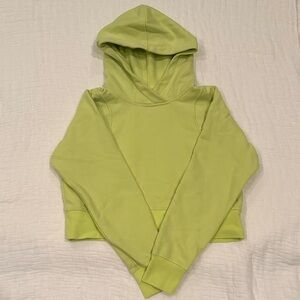 Lululemon Athletica Neon Green Cropped Hooded Sweatshirt